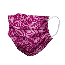 Mundschutz Style  weinrot (florales muster) 3-lagig, Box à 50 Stück