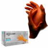 SolidSafety High Grip Einmalhandschuh ORANGE aus Nitril Gr. S bis XXL 100 Stück